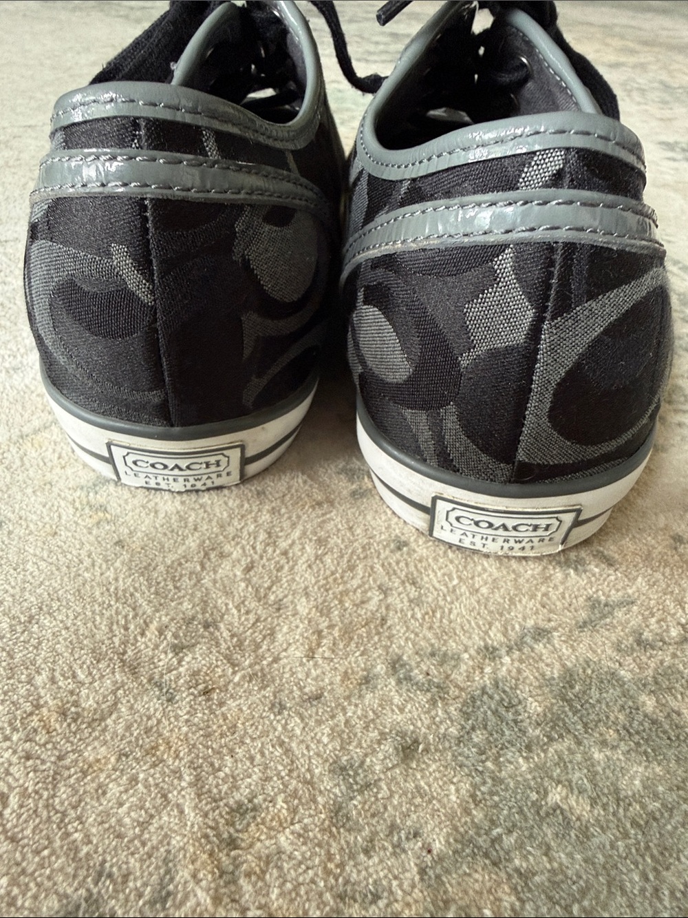 Coach “Dee” Women’s Black Gray Low Top Canvas Lace-Up Sneakers, Size 10B - Picture 4 of 7